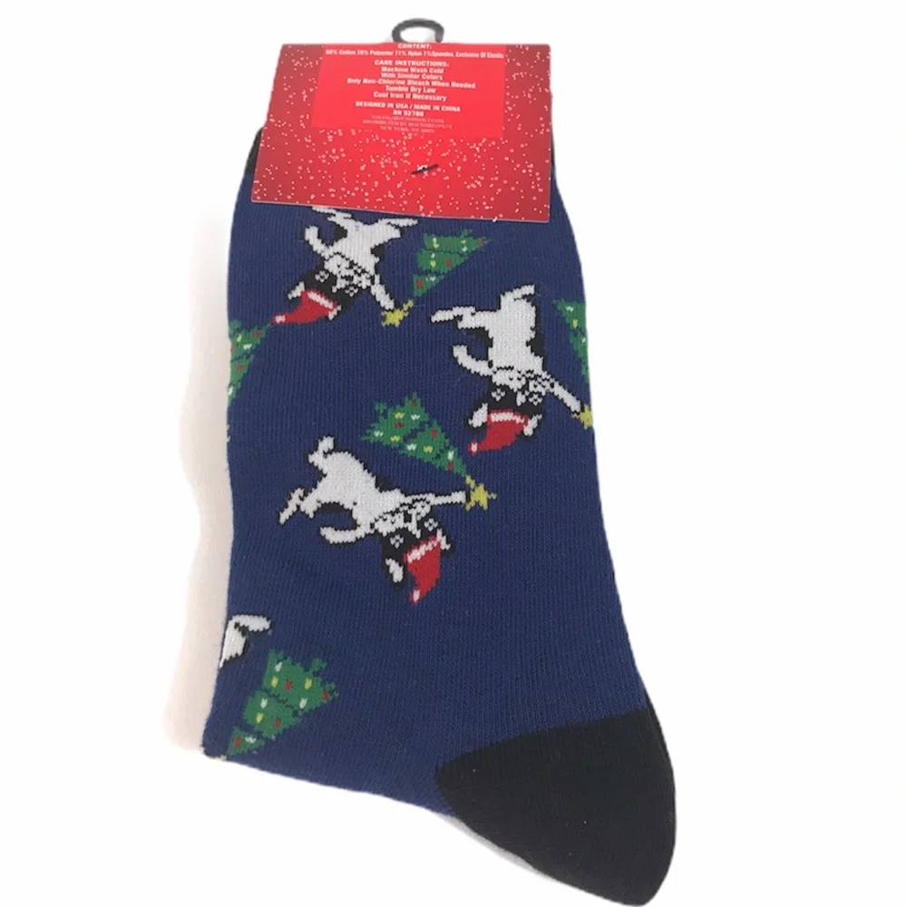 Bottoms Out French Bulldog Christmas Crew Socks